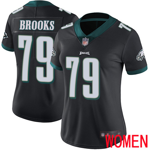 Women Philadelphia Eagles #79 Brandon Brooks Black Alternate Vapor Untouchable NFL Jersey Limited Player